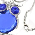 thumbnail image 5 of Crystal Blue Big Owl Necklace Silvertone Anti-Tarnish Bird Pendant Jewelry–146-O, 5 of 7