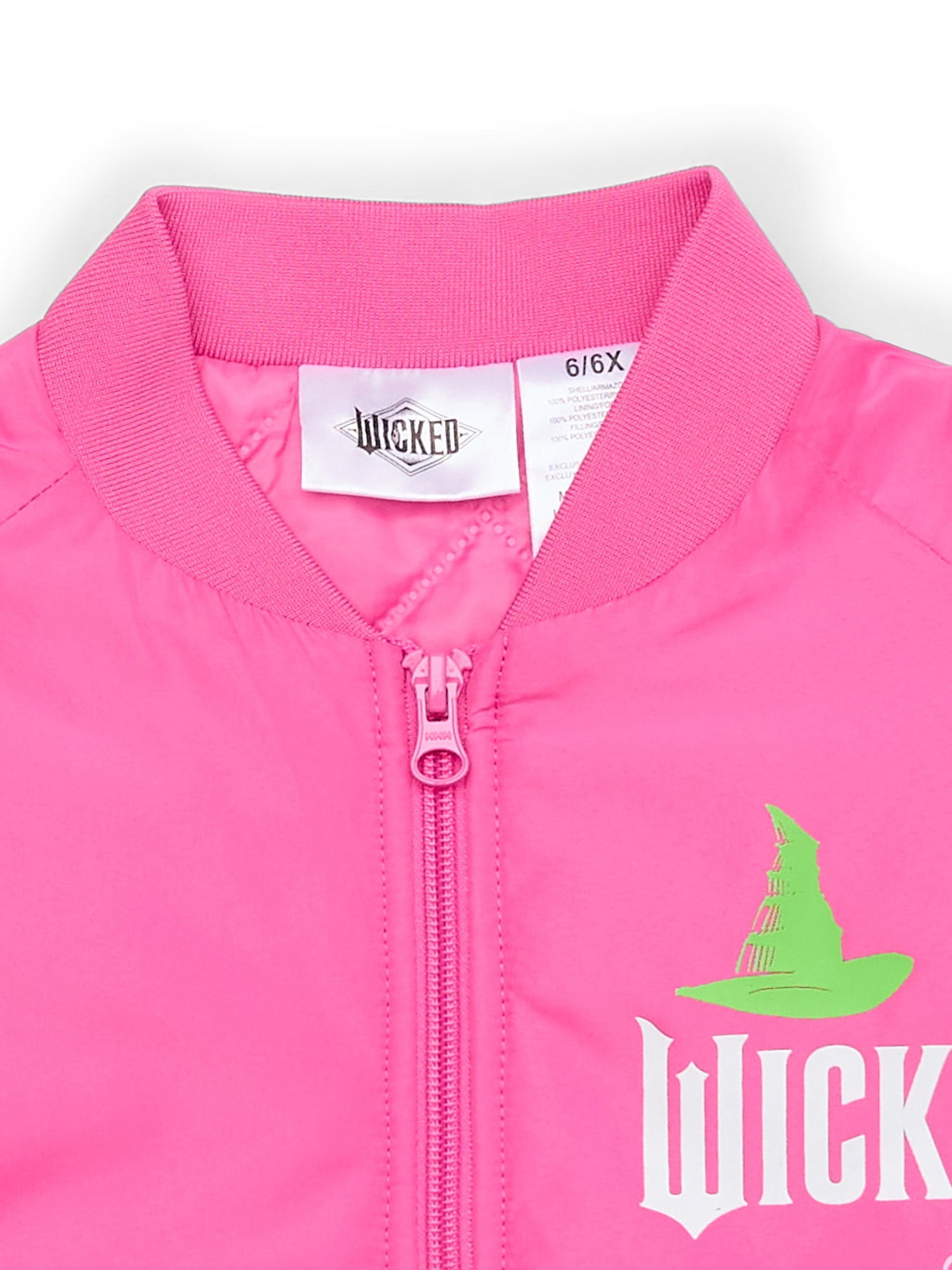 Wicked Girl's Ruched Bomber Jacket, Pink, Sizes 4-18