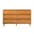 thumbnail image 6 of 58" 6-Drawer Solid Wood Dresser with Curved Front Detail - Caramel, 6 of 6