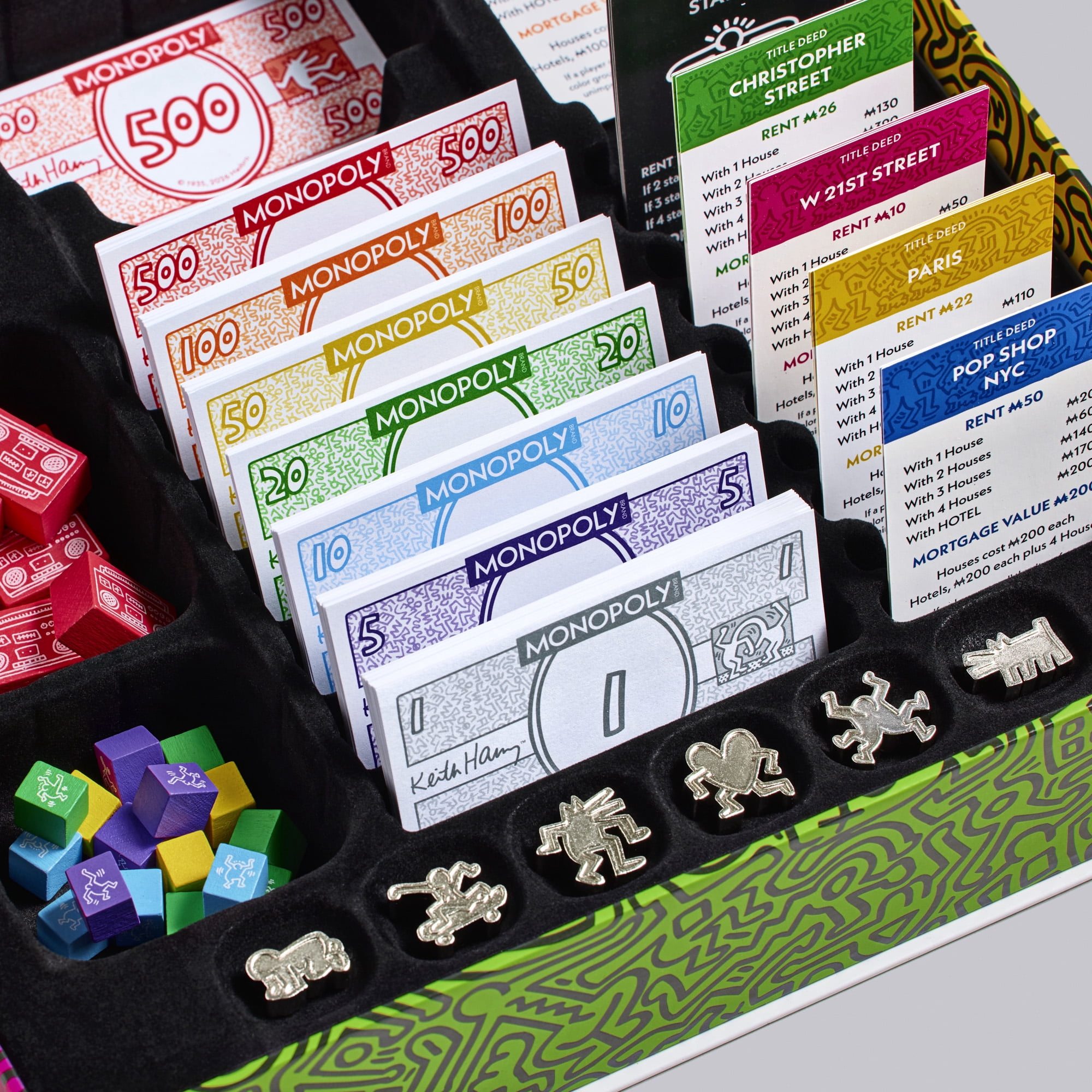 WS Game Company Keith Haring Monopoly – Pop Shop 40th Anniversary Edition – Premium Art-Wrapped Collector’s Board Game – Featuring Iconic Art, Custom Metal Tokens, and Dancing Figure Pieces