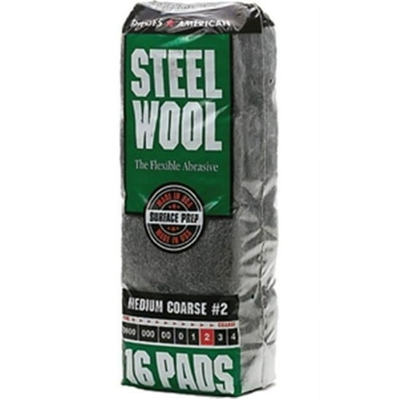 106605-06 No.2 Steel Wool Poly Sleeve - 16 Pad
