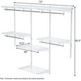 thumbnail image 3 of 4 to 6 FT Mounted Closet Systems, Height Adjustable Custom Clothes Closet Kit with 3 Hanging Rod & 6 Storage Shelves, Wall-Mounted Clothes Closet Organizer for Bedroom Apartment, White, 3 of 9