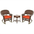thumbnail image 1 of Afuera Living 3pc Wicker Rocker Chair Set in Honey with Red Cushion, 1 of 1