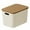 Cream Color, variant on Mdesiwst Storage Box with Lid Handle Hole Large Capacity Stackable Dustproof Makeup Toys Sundry Storage Basket Home Office Desktop Organization Container