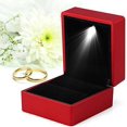 thumbnail image 2 of (Rojo) Caja de anillo de moda Caja luminosa LED Estuche de almacenamiento de anillo Soporte de joyería, 2 of 5