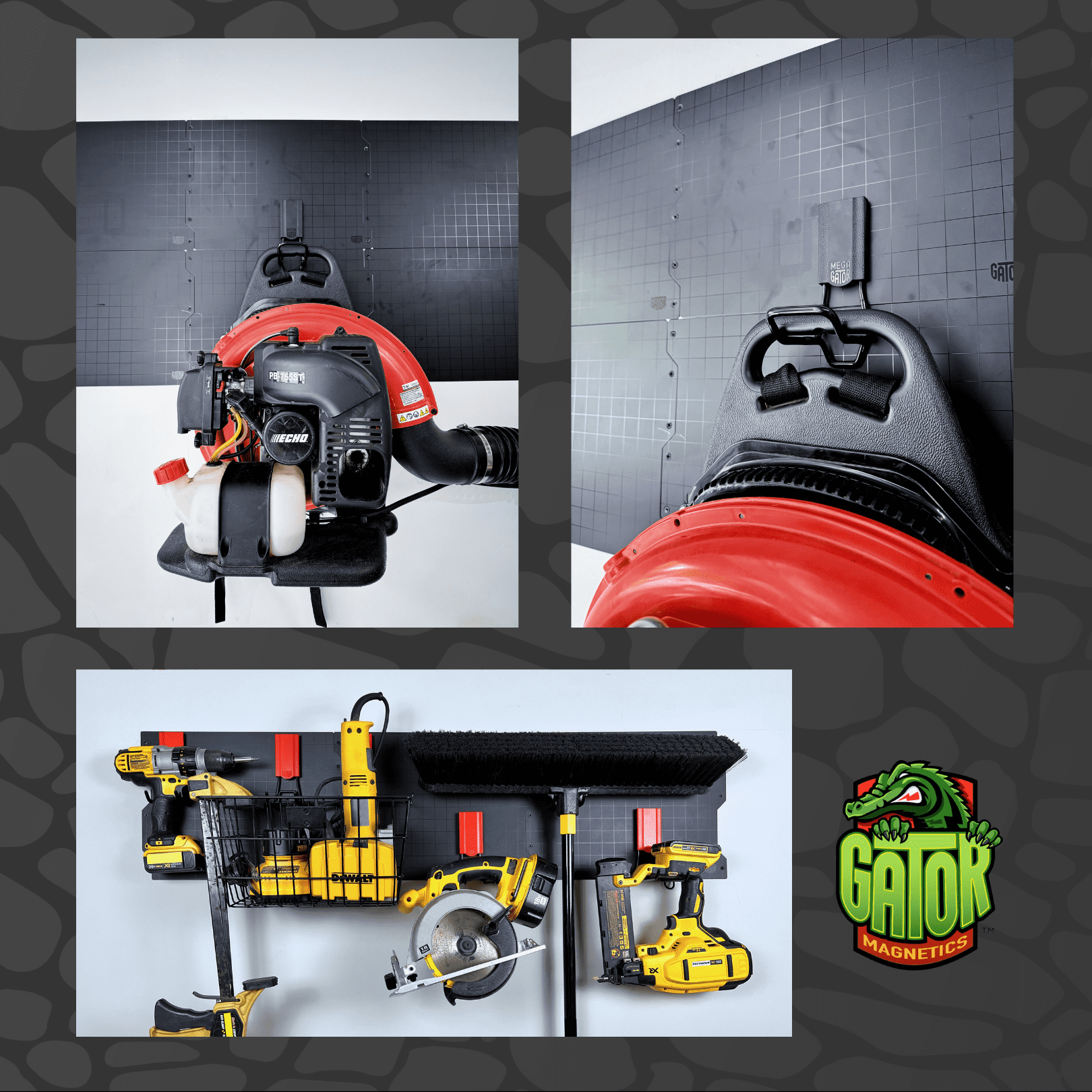 GATOR MAGNETICS Mega Open Storage Hook: 4.5in. Black, The Ultimate Workshop & Garage Storage Systems, Heavy Duty Magnetic Hooks, Sturdy Tool Storage Solutions, 45lb Hold, for All Steel Surfaces