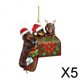 thumbnail image 1 of 5x Adorno Navideño para Perro Salchicha, Colgante para Coche, Animal, Decoración Navideña Encantadora para Mochila, Colgante, Fiesta de Festival Inter 5 piezas, 1 of 10