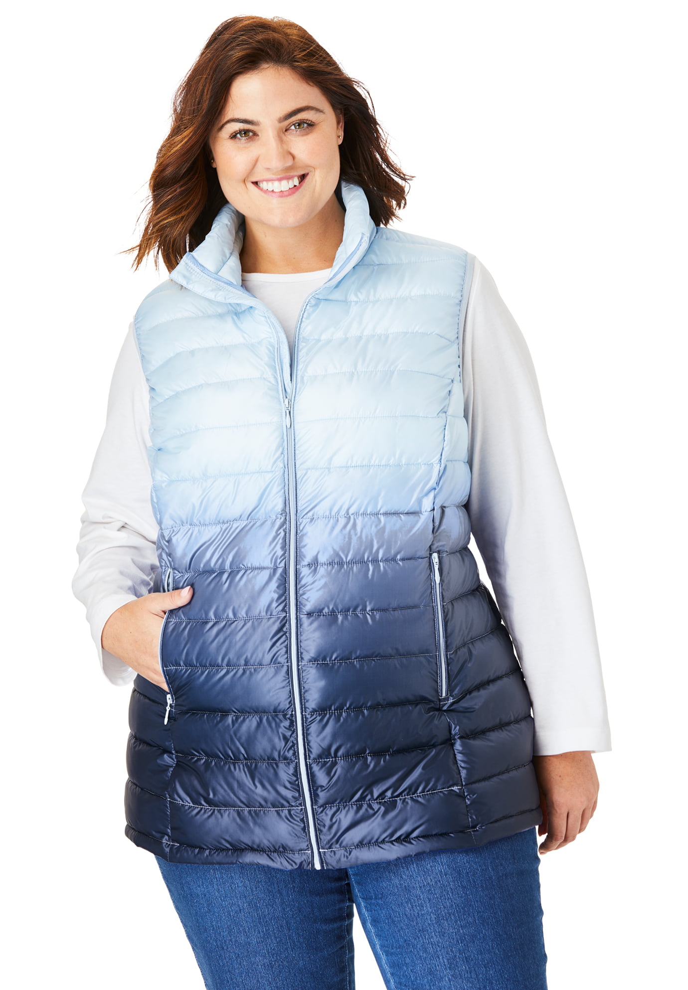 Woman Within - Woman Within Plus Size Packable Puffer Vest - Walmart