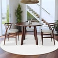 thumbnail image 4 of White 8ft Round Rug, Farmhouse Solid White Color Modern Art Non-Skid Rubber Backing Large Area Rugs - Living Room Bedroom Home Office, Indoor Floor Mat Carpets Washable Rug, 4 of 9
