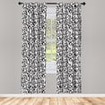 thumbnail image 3 of Ambesonne Black and White Curtains, Curly Leaf Art, Pair of 28"x95", Black White, 3 of 5