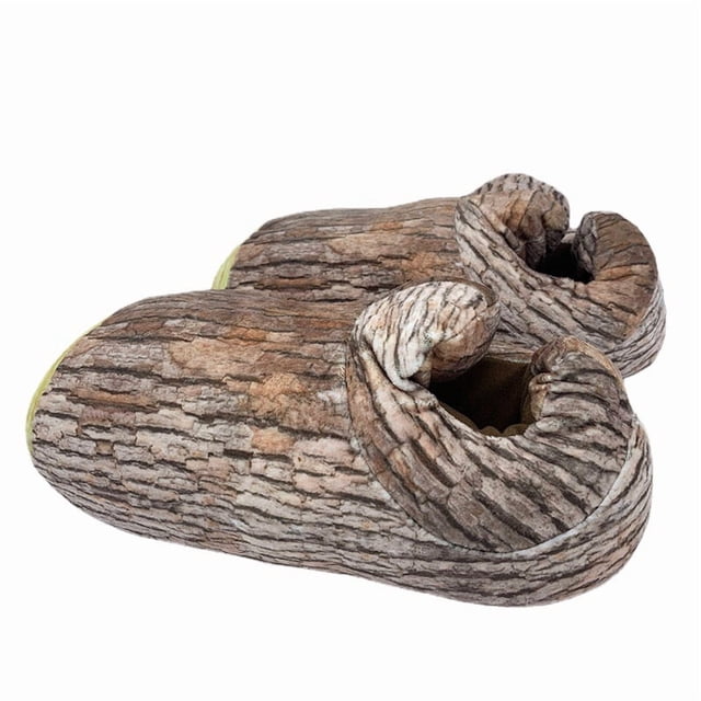 Zapatillas de madera, troncos, cálidas, de felpa, antideslizantes, para interiores, casas unisex
