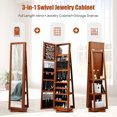 thumbnail image 5 of Giantex 360° Rotating Jewelry Armoire w/Higher Full Length Mirror, Standing Lockable Cabinet Organizer w/ Large Storage Capacity, Inside Makeup Mirror(Walnut), 5 of 8