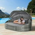 thumbnail image 3 of Topcobe Rattan Daybed Sectional, Gray with Ottoman, Outdoor Wicker Sofa Set for Patio, Garden, Porch, Modern Home Decor, 3 of 11