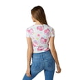 thumbnail image 4 of Kirby Character & Stars All-Over Print Women's White Crew Neck Short Sleeve Baby Tee-XXL, 4 of 7