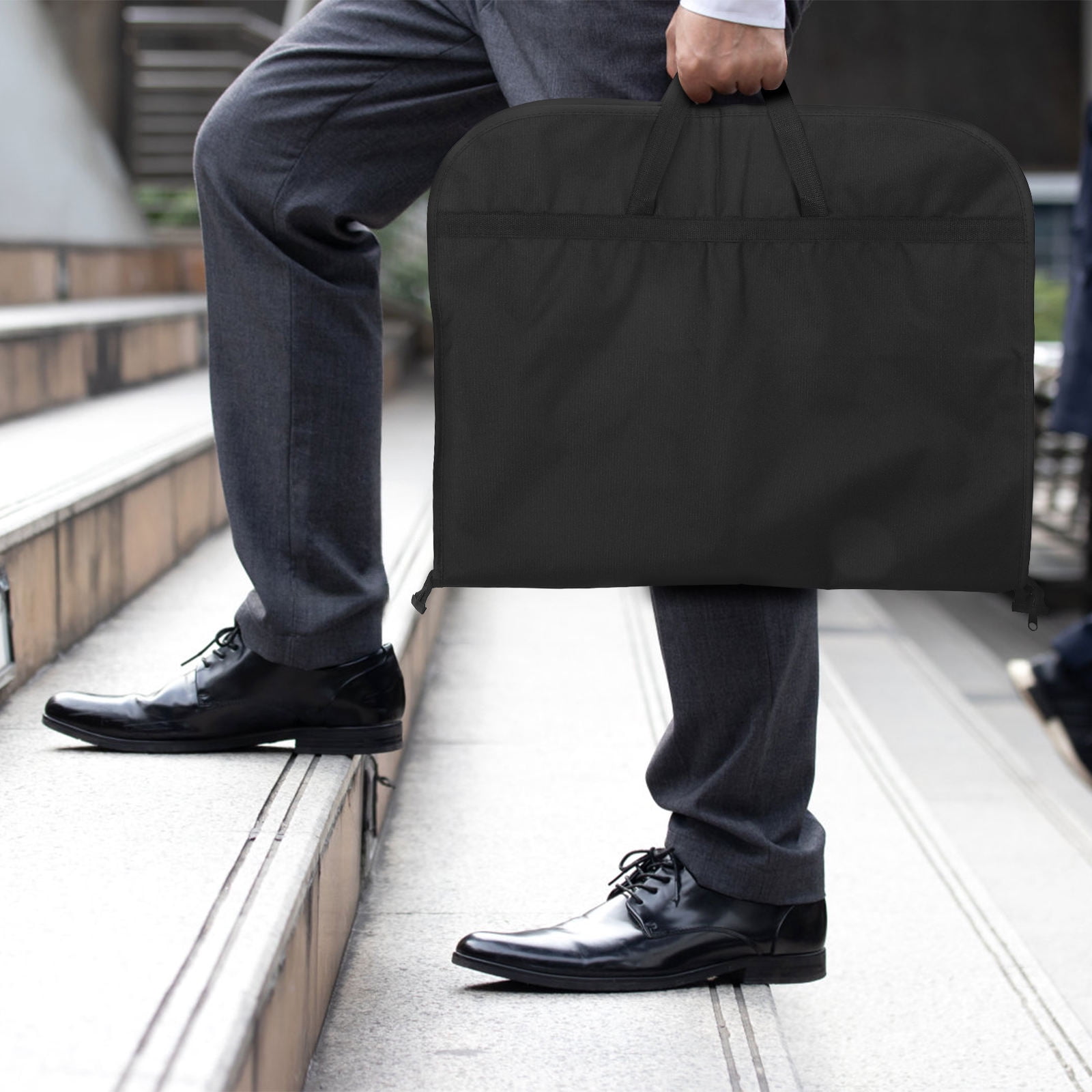 Tineasur Black Suit Bag with Smooth Zipper for Secure Storage of Formal Clothes