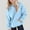 Light Blue, variant on JUSLIO Girls Hoodie Round Neck Solid Color Hooded Sweatshirt Fall/Winter Pockets Long Sleeve Tops Sweatshirts Black(5 Years）