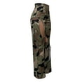 thumbnail image 4 of Pantalones cargo Prolriy para mujer, rectos, de cintura alta, largos, estilo palazzo, color verde, talla XXL., 4 of 5