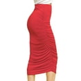 thumbnail image 2 of Made by Johnny Women's Slim fit Bodycon Party Club Night Out Elegant Ruched High Waist Long Pencil Skirt with Side Shirring L RED, 2 of 6