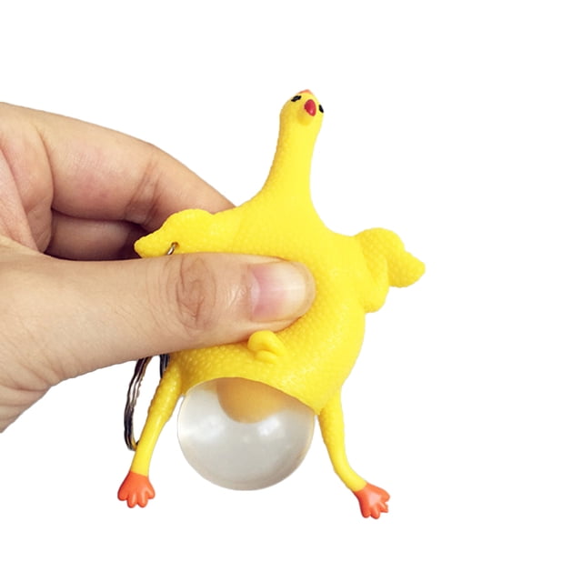 FELTECHELECTR Juguetes antiestrés, juguetes para aliviar el estrés, juguetes complicados, llavero de gallina ponedora de huevos.