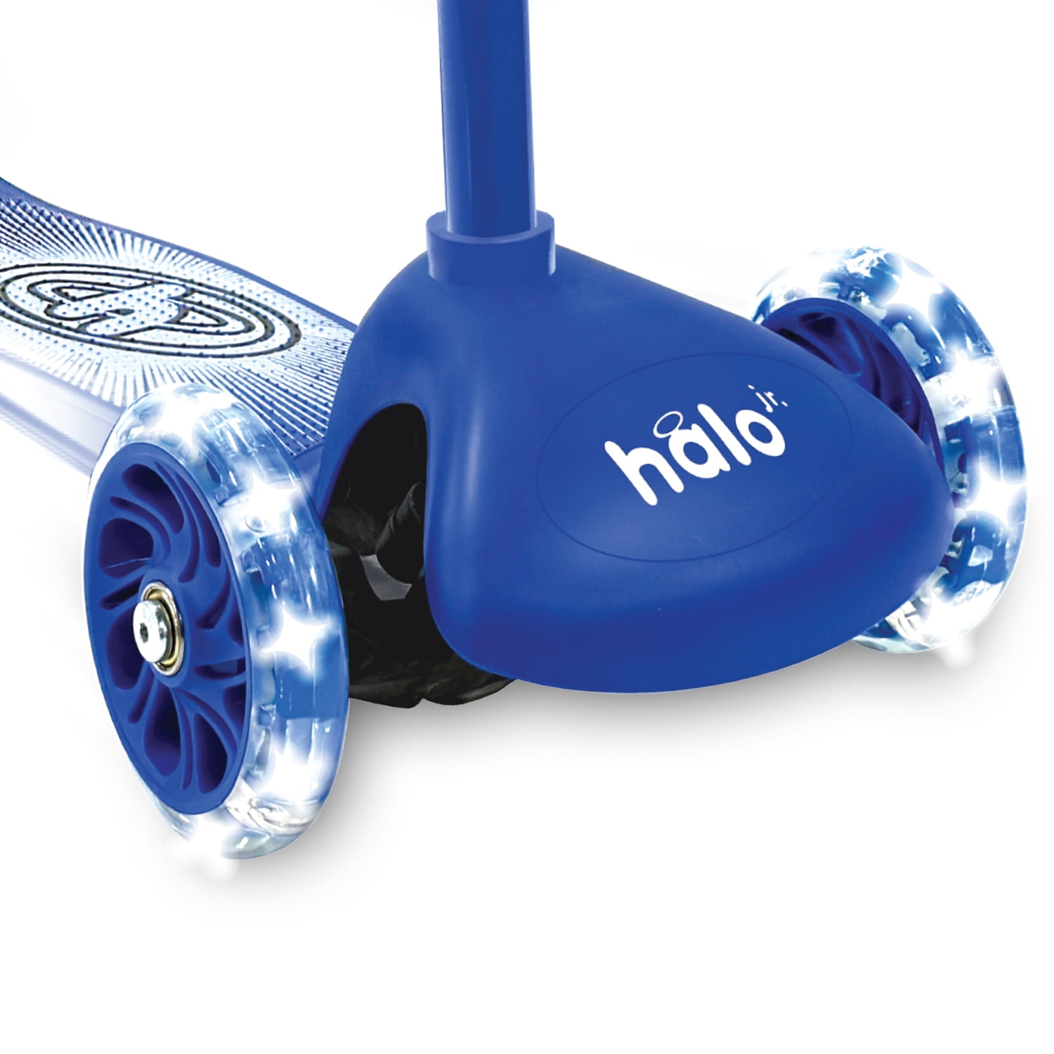 HALO Rise Above Jr 3 Wheel Toddler Scooter and Helmet Set - Blue 2+ - Light up Wheels and Adjustable Helmet