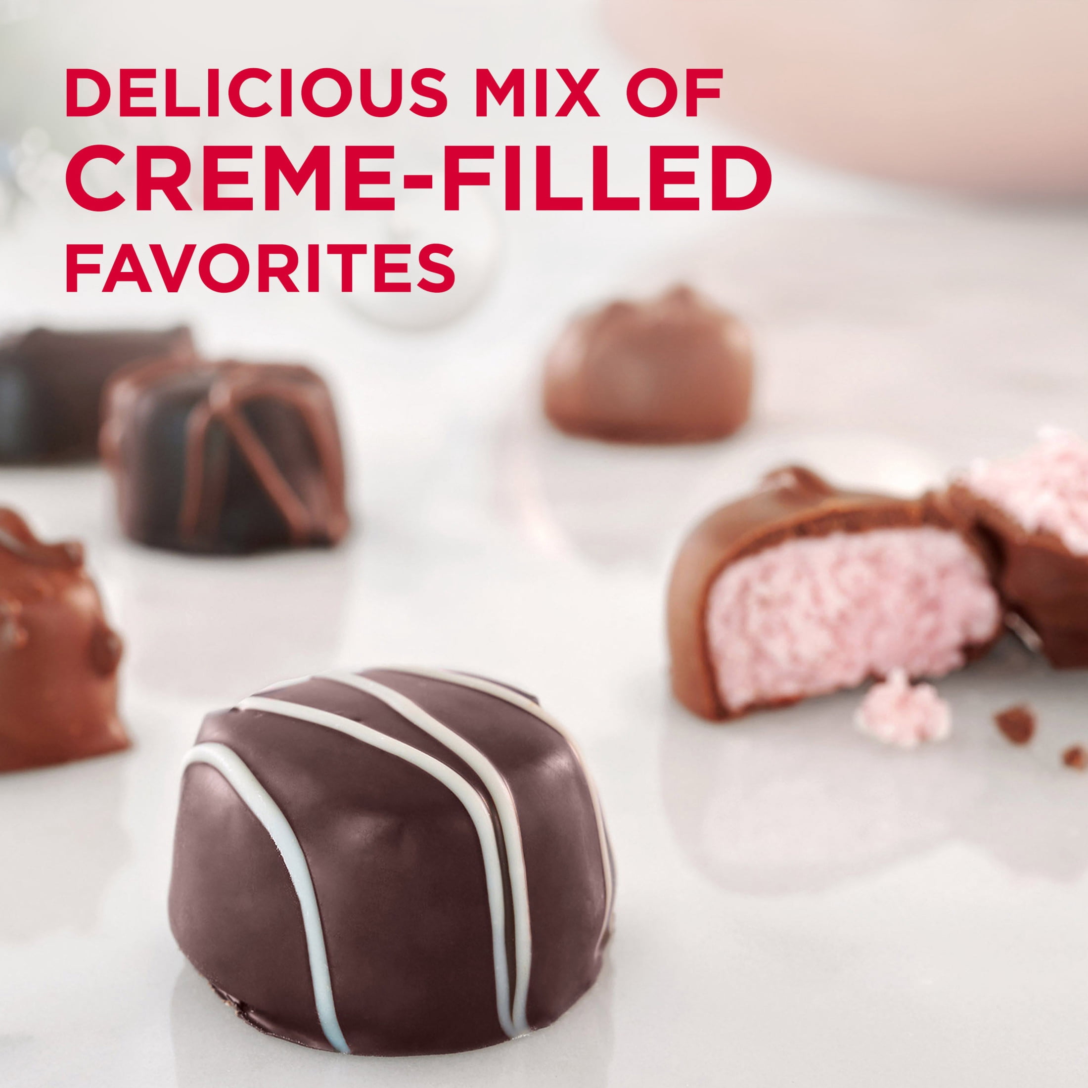 (2 pack) RUSSELL STOVER Christmas Assorted Crèmes in Milk & Dark Chocolate Gift Box, 9.4 oz. (17 Pieces)