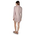 thumbnail image 3 of MeMoi Women's Colorblock Modal Button-Down Nightshirt - Womens - Female (L, Blush-Taupe Heather), 3 of 4