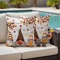thumbnail image 4 of Fall Gnomes Outdoor Waterproof Pillow Covers, Thanksgiving Maple Leaf Grey Wood Grain Decorative Square Throw Pillowcase Sofa Cushion Sham for Patio/Couch/Chair, 20"x20" 2 Pack, 4 of 8