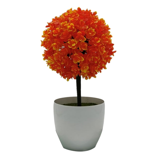Bewildely Bonsái de plantas artificiales de mantenimiento de bajo costo de plástico para bonsái de fácil cuidado planta de árbol pequeño en Decoración brillo de sol