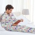 thumbnail image 6 of Salouo Bulldog Print Button-Front Long Sleeve Pajama Set for Men, Soft 2Pjs Men's Long Sleeve Sleepwear-XX-Large, 6 of 7