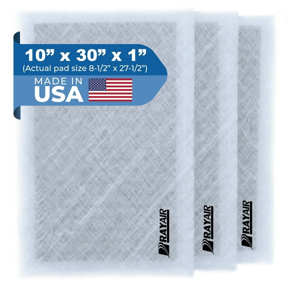 RAYAIR SUPPLY 10x30 Replacement Filter Pads Compatible with Dynamic Air Cleaner 10x30 Refills (3 Pack) WHITE