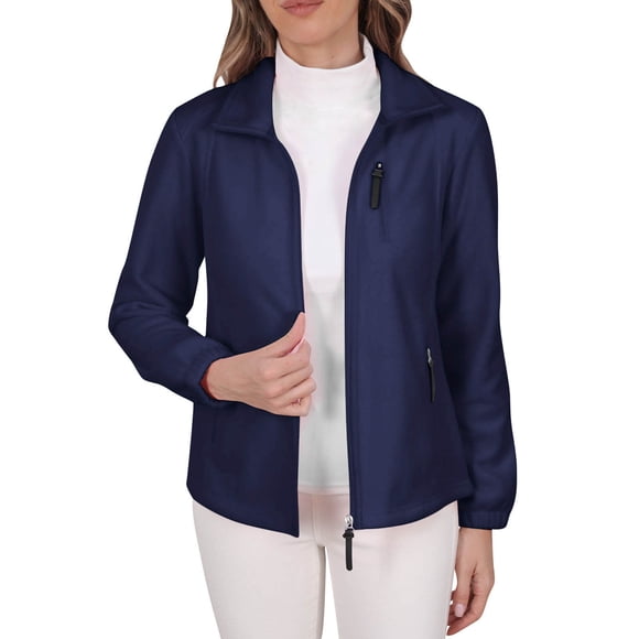 Gpaecead Polar Fleece Coat Ladies' Casual Colored Full Zip Multi Pocket Long Sleeved Fleece Jacket