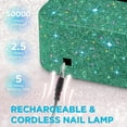 thumbnail image 2 of Cordless UV Nail Lamp, 120W Rechargeable UV Light for Nails, Nail Dryer with 4 Timer Modes, LED Nail Lamp Fully Decorate with Sparkling Nail Rhinestones Diamond (Green), 2 of 8