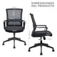 thumbnail image 3 of Silla de Escritorio para Oficina Ergonómica Con Soporte Lumbar Negro, 3 of 9