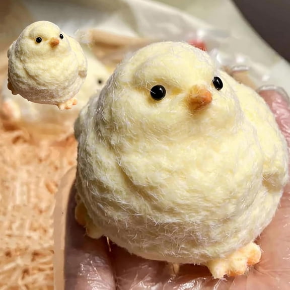 2 Pack Big Handmade Chick Taba Squishy Soft Fidget Squeeze Toys, Stress Relief Sensory Toy, Chicken Squishies for Adults