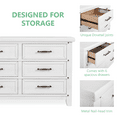 thumbnail image 4 of Evolur Andorra Double Dresser, Spacious Six Drawer Dresser, Made of Hardwood, Weathered White, 4 of 12