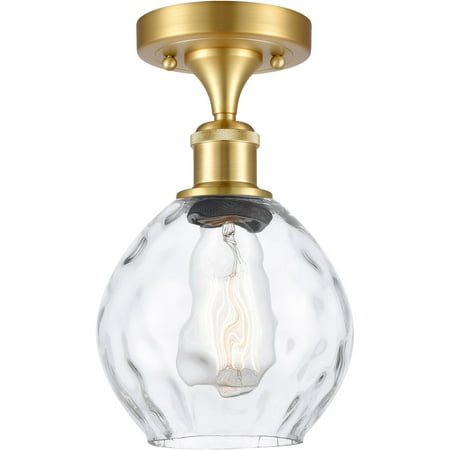 

Satin Gold Tone Semi Flush 6 Wide Steel/Cast Brass/Glass Medium Base 1 Light Fixture