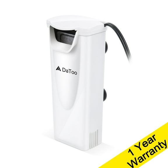 DaToo Aquarium Power Filter In-Tank Ultra Silent Small Fish Tank Filter 3W For Aquarium 1 to 10 Gallon Tank, 1 Yr Warranty