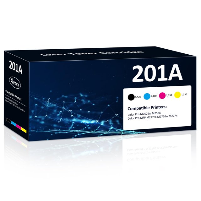 Paquete de 4 cartuchos de tóner Aililiya 201A compatibles con HP M277dw