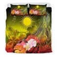 thumbnail image 4 of Juego de cama personalizado Islas Marshall - Ballena jorobada con tropical, 4 of 6