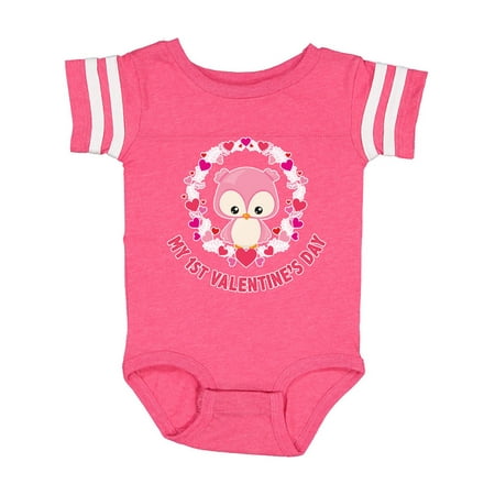 

Inktastic My First Valentine s Day Owl Gift Baby Boy or Baby Girl Bodysuit