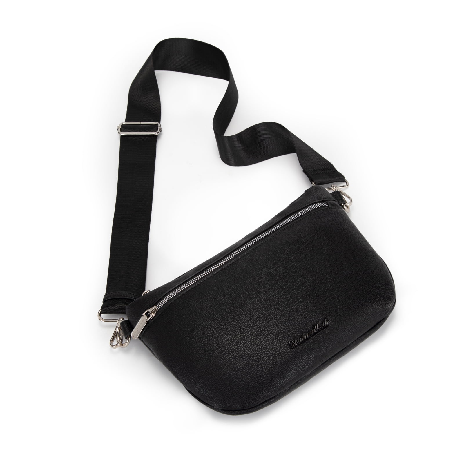 Montana West Crossbody Bag for Women with Dual Zipper Pockets, Black