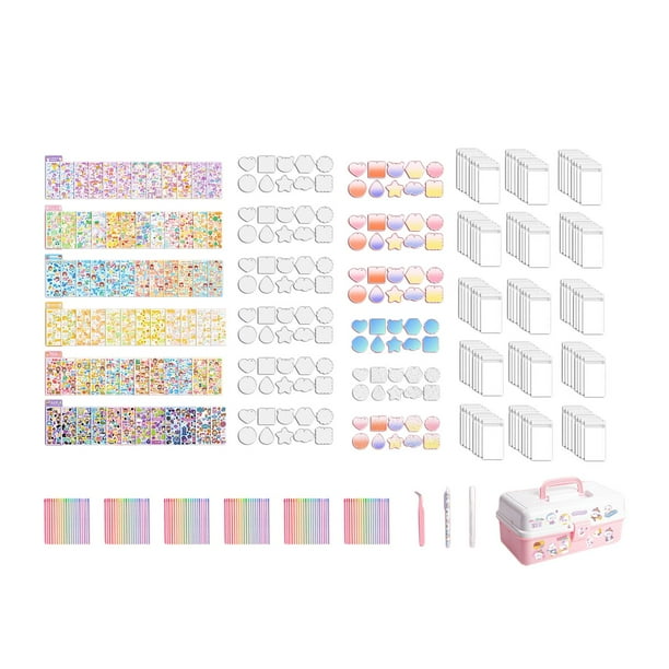 Juego de pegatinas para tarjetas con caja de almacenamiento Goo Card Toy Materials Llavero casero pequeño 120 piezas Zulema Tarjeta Goo Pegatina