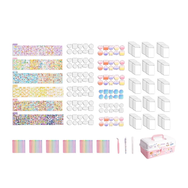 Abbracc Card Sticker Set with Storage Box Goo Card Toy Materials Homemade Keychain Small 120pcs