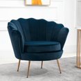 thumbnail image 4 of Heavenly Collection Glam Velvet Accent Chair, Blue Upholstered Chair with Gold Metal Legs, Modern Luxury Seating for Living Room or Bedroom, 4 of 8