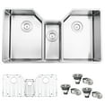 thumbnail image 2 of Ruvati 35" Triple Bowl Undermount 16 Gauge Stainless Steel Kitchen Sink, 2 of 12