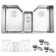 Ruvati 35 Triple Bowl Undermount 16 Gauge Stainless Steel Kitchen Sink
