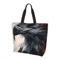 thumbnail image 2 of Fuzoiu Red Black Ink Style Bald Eagle Print Tote Bags for Women,Shoulder Bag, Gym Tote,Top Handle Ladies Shoulder Bags for Work Beach Travel and Shopping Grocery, 2 of 9