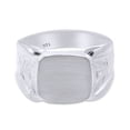 thumbnail image 2 of AFFY 14K White Gold Plated 925 Sterling Silver Protector Signet Ring, Ring Size 12, 2 of 3