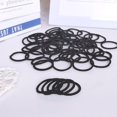 thumbnail image 4 of Yaju Thick Seamless Cotton Hair Bands Elastic Hair Ties Stretch Hair Rope No Crease Soft Ponytail Holders For Women Girls Ladies(100pcs, Black), 4 of 5