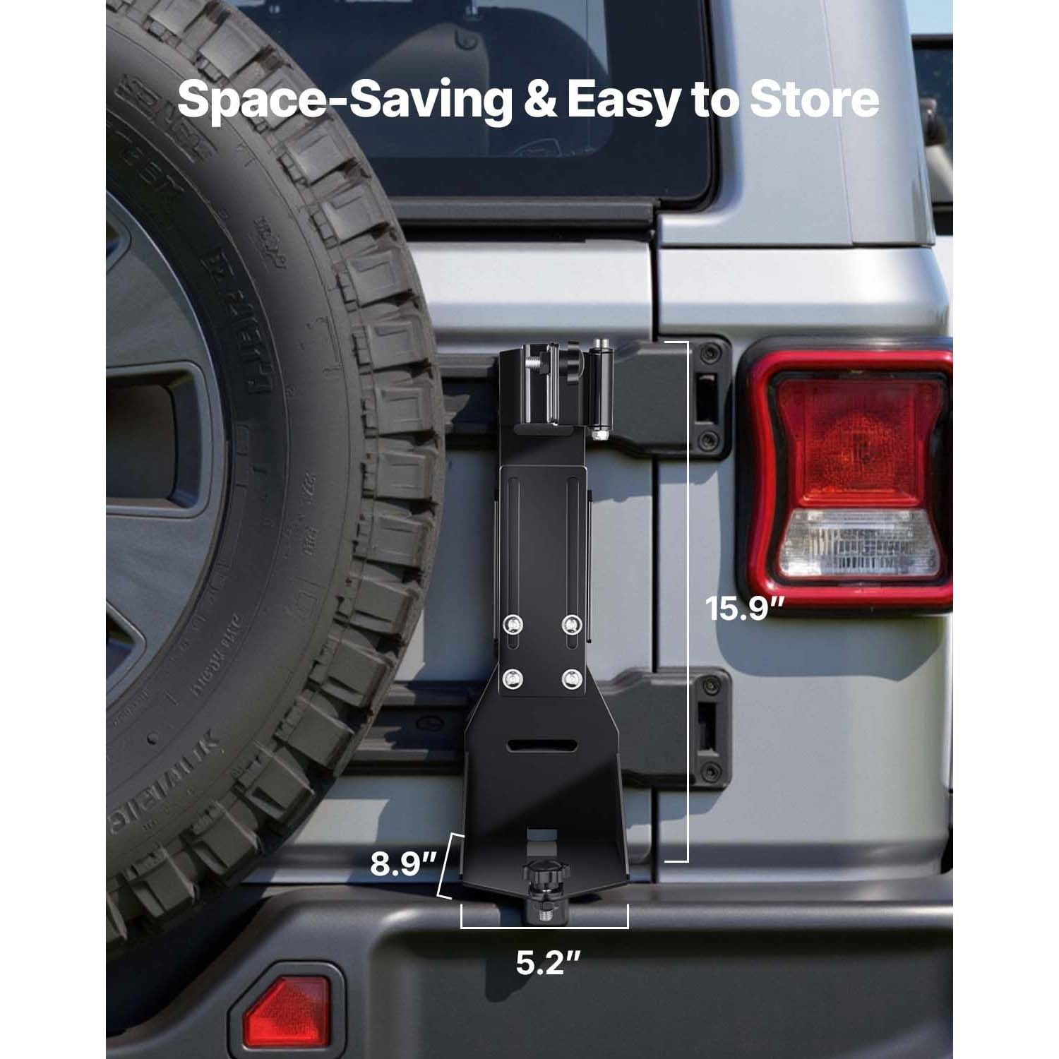 High lift jack mounting bracket, off-road agricultural fixation kit, compatible with Wrangler YJ/TJ/JK/JL 1986-2024